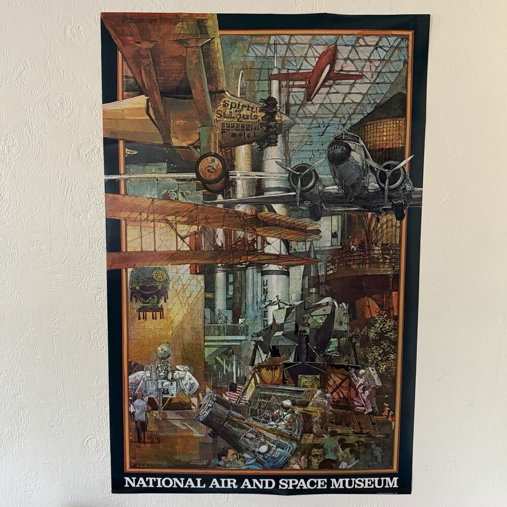 1981 Smithsonian Institution National Air and Space Museum Poster 35x23” Vintage